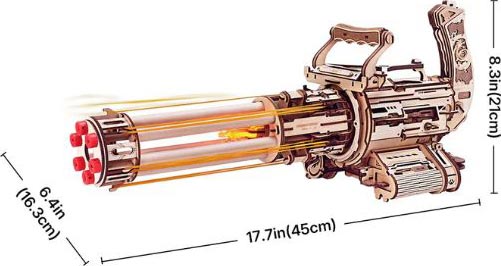 ROELQA01 ROKR Rotating-Barrel Machine Gun Toy 3D Wooden Puzzle