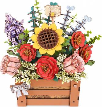 ROETW02H DIY 3D Wooden Puzzle Wooden Bloom Box
