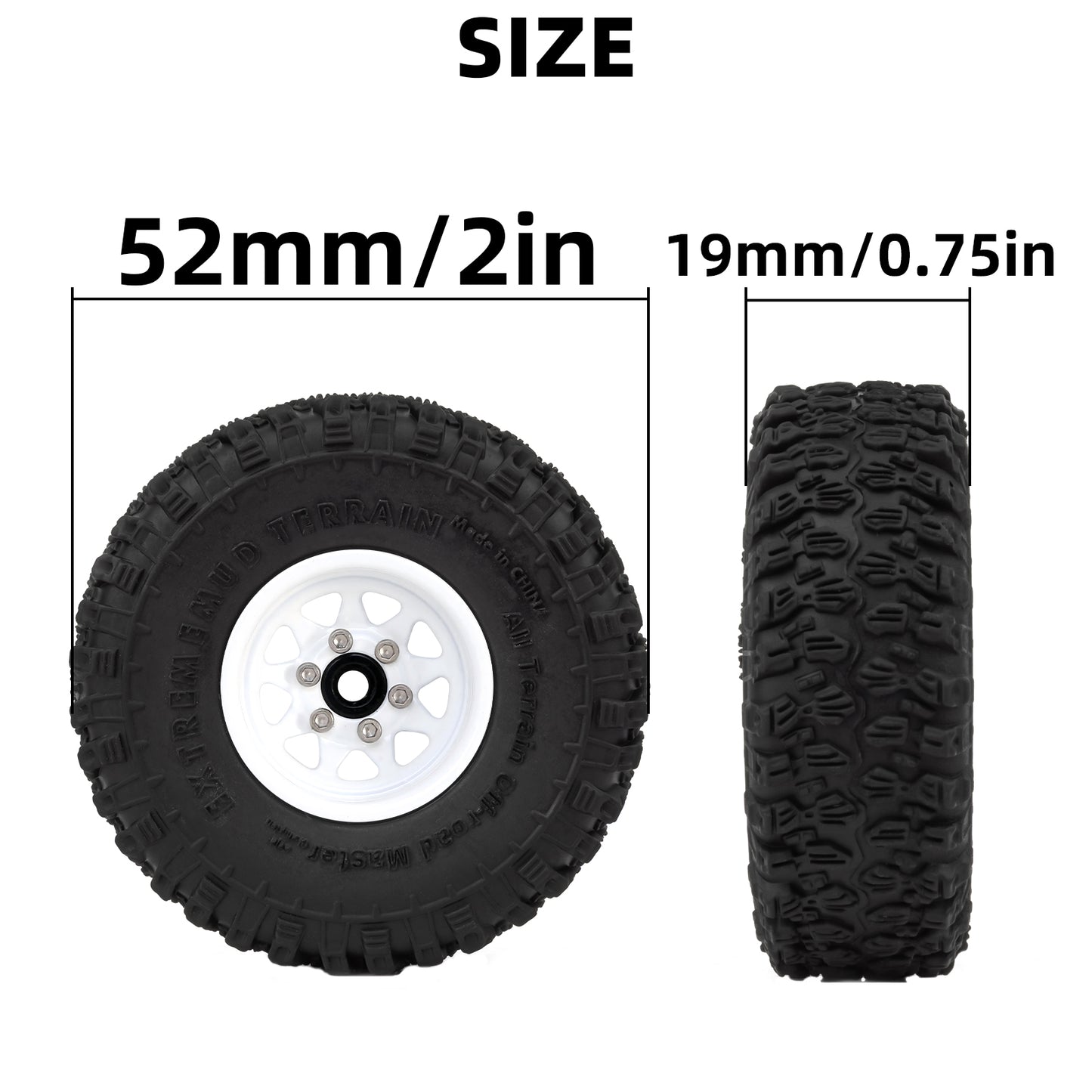 SCX24 TRX4M 1" Scale Mud Terrain Tires
