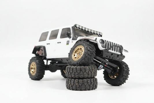 SCX30 Weighted Brass Wheels and Tires. 4 pcs 9g/tire