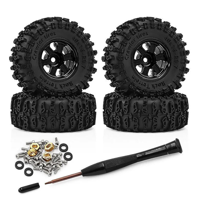 40mm 0.7 Inch Metal Beadlock Wheels and Tires SCX30