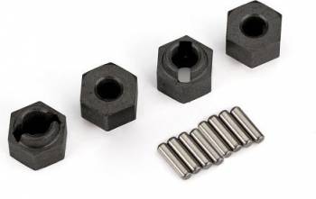 TRX9750 Wheel Hubs 7mm Hex (4)/Axle Pins (4) By TRAXXAS