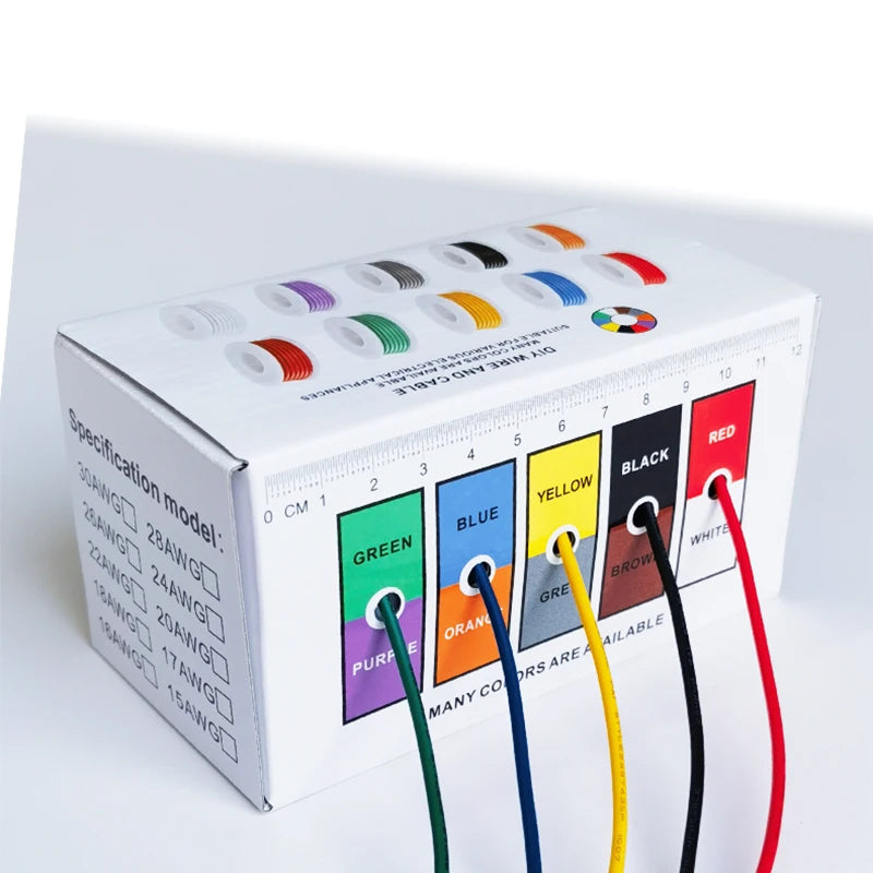 Silicone Wire, 22AWG 5x5M 5 Colors